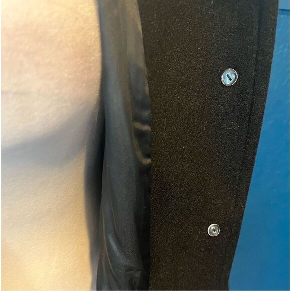 Allegra K Women's Peter Pan Collar Contrast Trim Single Breasted Long Coat - Picture 6 of 8